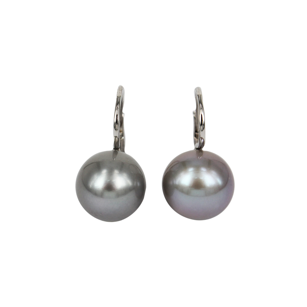 Orecchini Di Perle Grigie In Conchiglia - Gioiello Elegante Contemporaneo, Dono Perfetto Per Lei