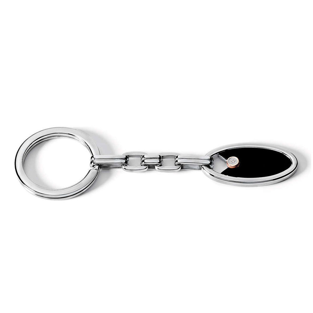 Men's Comets Keychain in Steel with Black PVD and Diamond