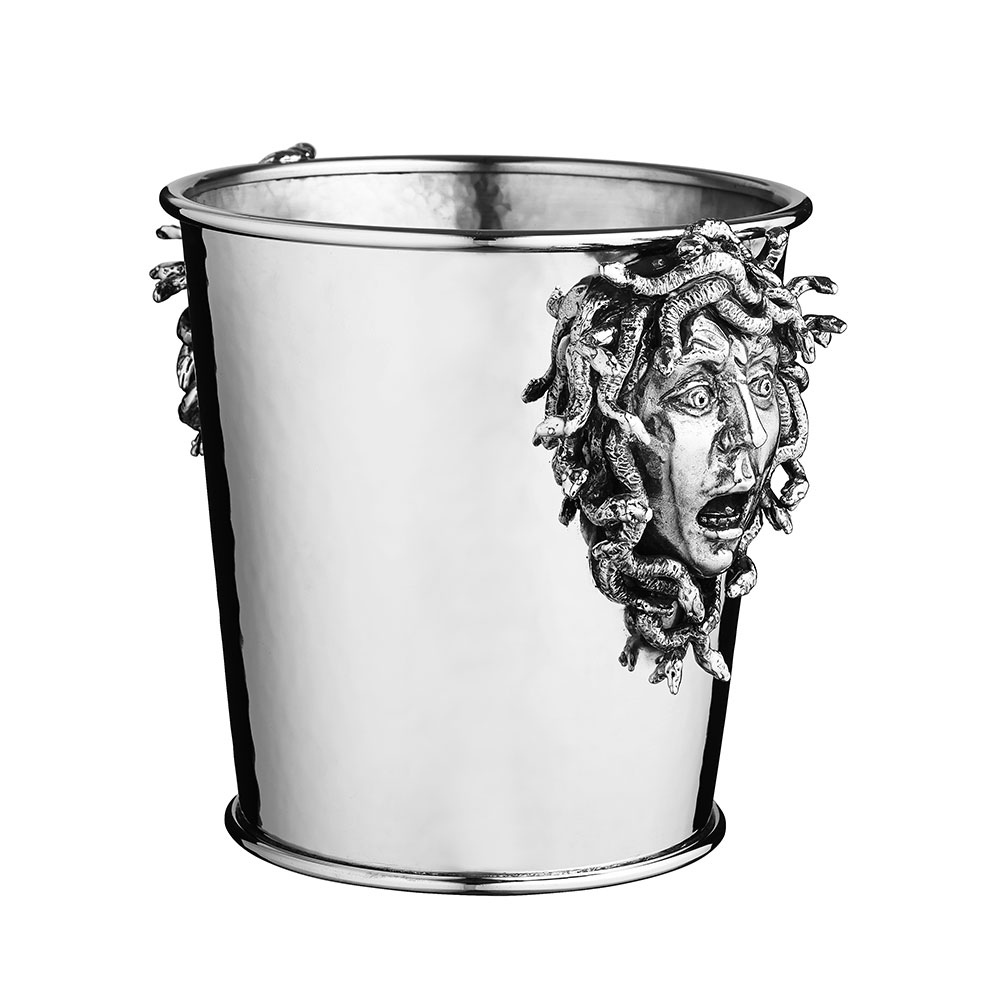 Giovanni Raspini Champagne Medusa Bucket in White Bronze 20 cm