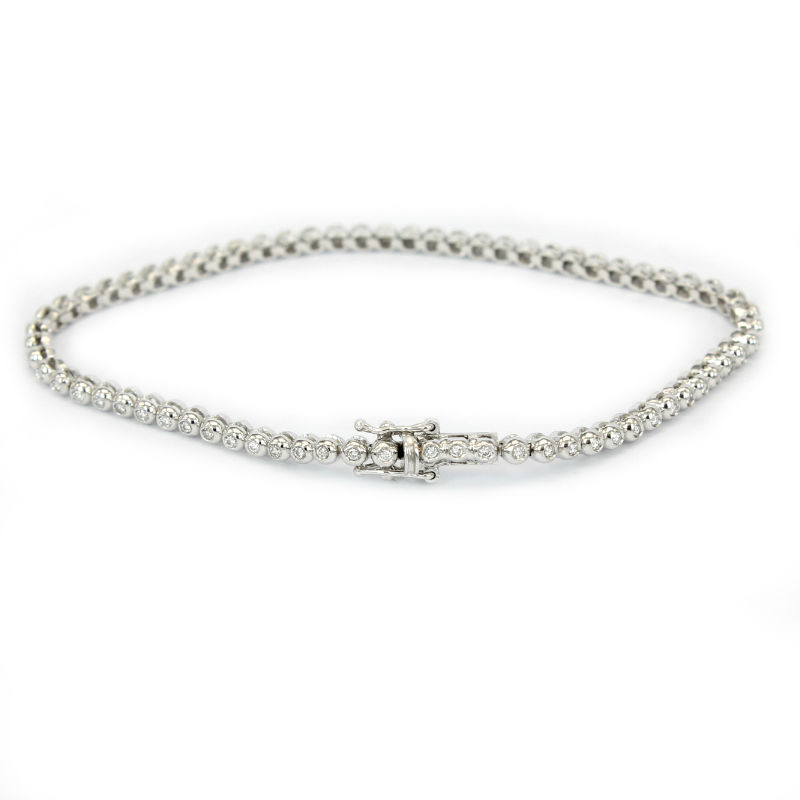 White Gold Tennis Women's Bracelet With Brilliant Cut Diamonds Ct. 0.50 Fabio Ferro