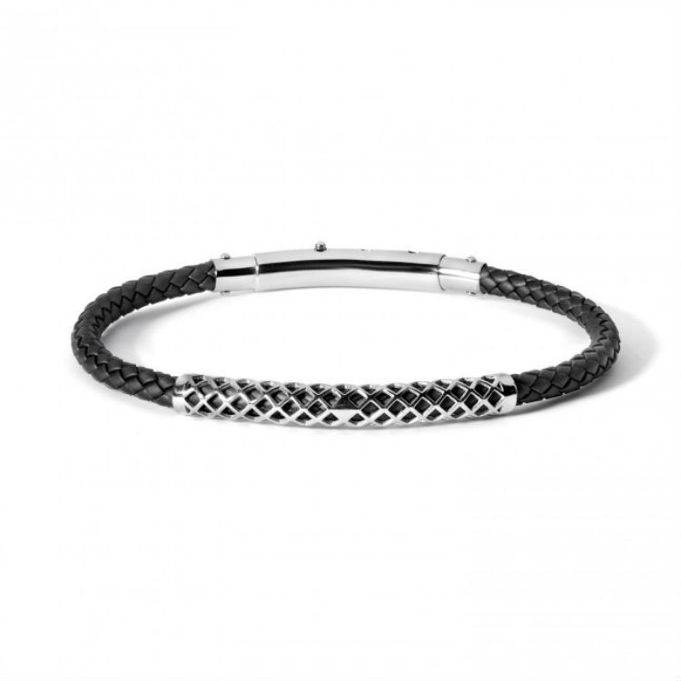 Comete Bracelet Net Men's Collection In Rubber Titanium Color and Steel